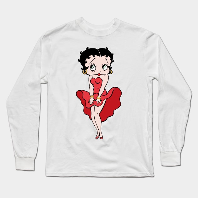 Betty Boop Long Sleeve T-Shirt by JAFARSODIK